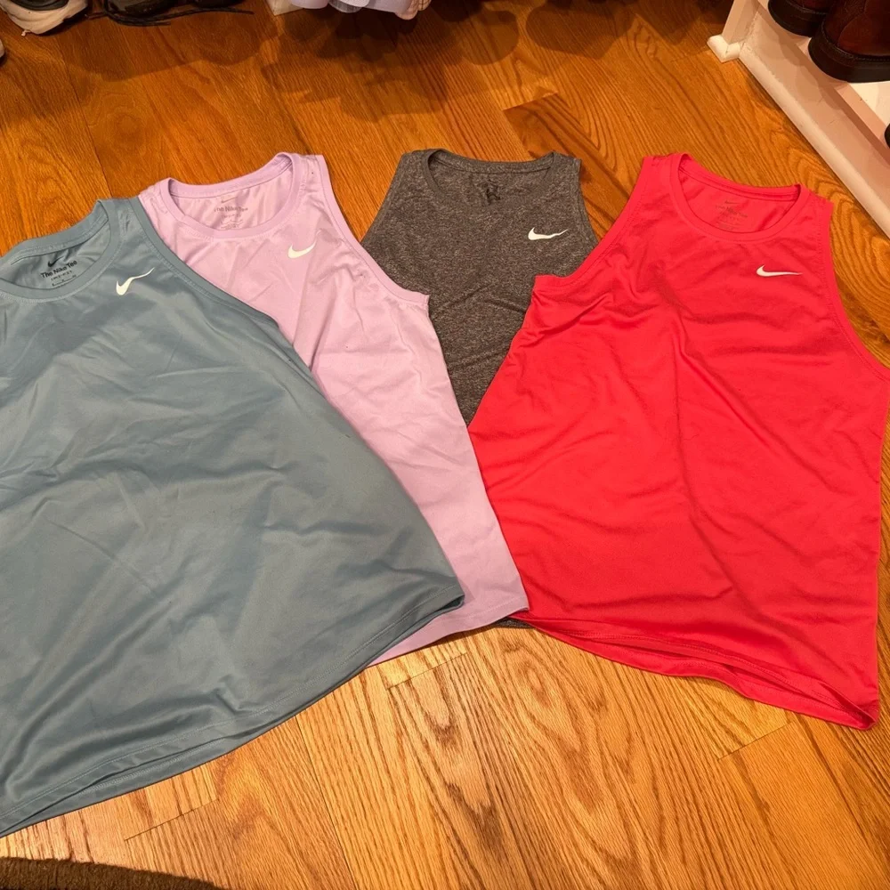Nike Women’s Tank Tops - Blue, Lavender, Charcoal, Red